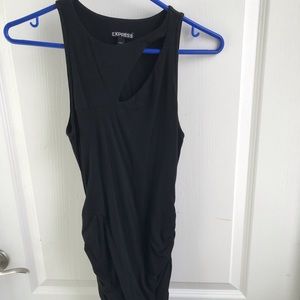 Body con side ruched front cutout detail minidress